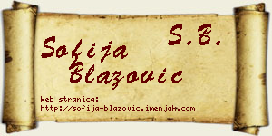 Sofija Blažović vizit kartica